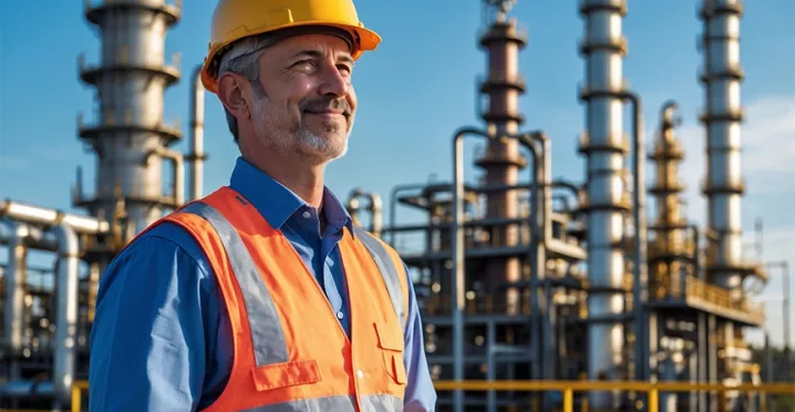man smiling because he achieved a safety incentive