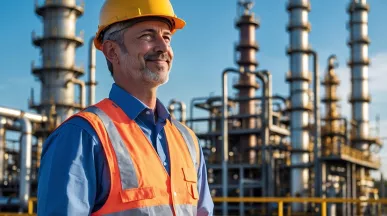 man smiling because he achieved a safety incentive