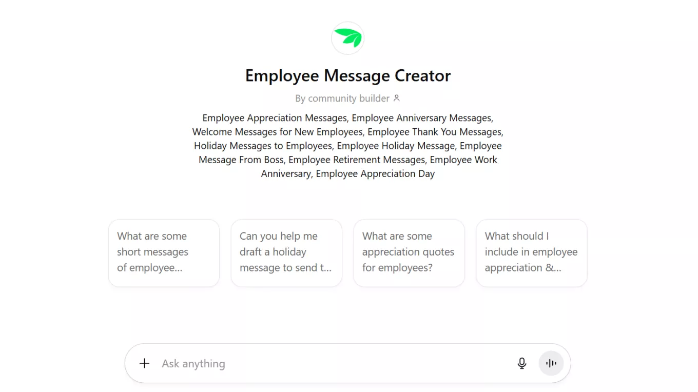 Employee Message Creator 