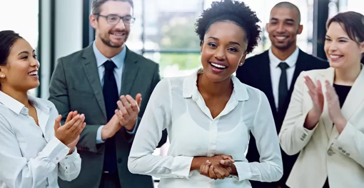 employee being recognized by peers