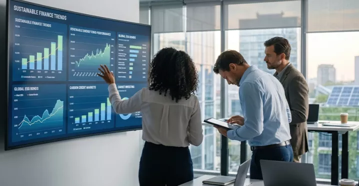 employees looking at employee recognition metrics